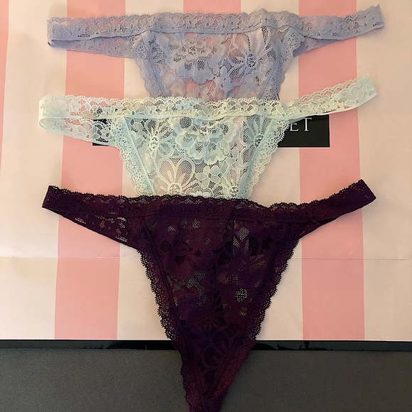 🔥Flash Sale🔥3 New Victoria’s Secret very sexy lace V-string panties bundle - Picture 11 of 11